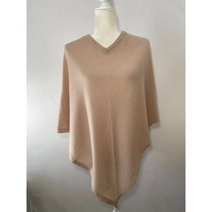 COCO GRAY Exclusive 100% Cashmere Pullover Poncho Sweater Peachy pink One Size